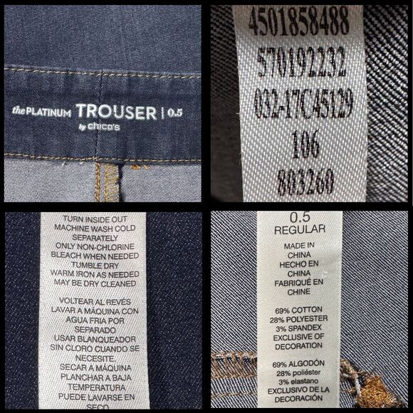 Chico’s Womens Jeans Platinum Trouser Dark Wash Mid Rise Flared Sz .5 Y2K - Picture 8 of 8
